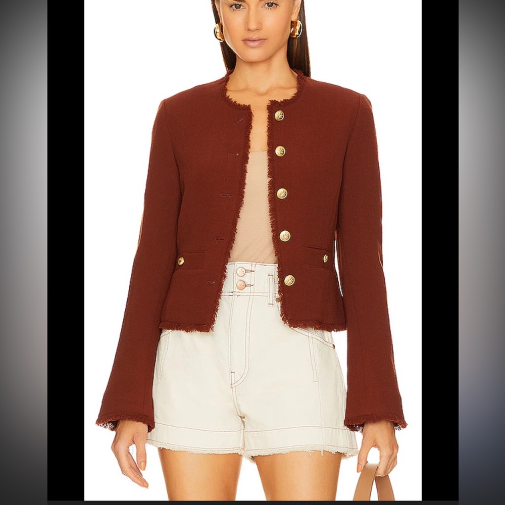 Rag & Bone Rich Brown Frayed Blazer